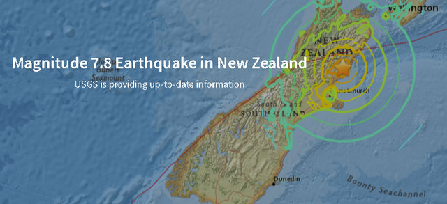 7.8 Earthquake Shakes New Zealand & Triggers Local Tsunami Warning