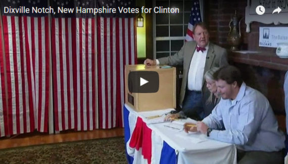 Dixville Notch, New Hampshire Votes for Clinton 4, Trump 2
