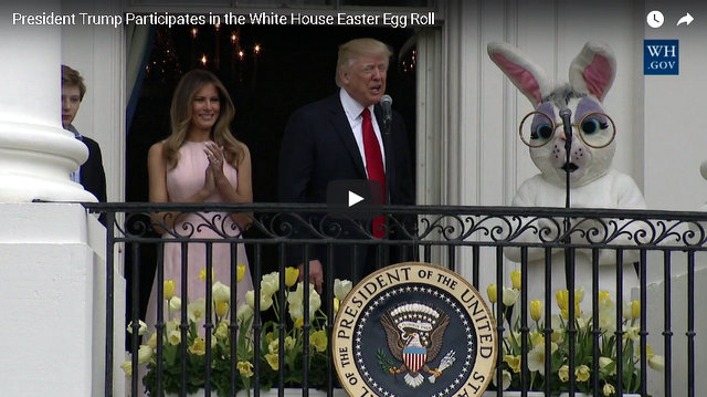 The President Trump and First Lady Melania Trump at the 2017 White House Easter Egg Roll