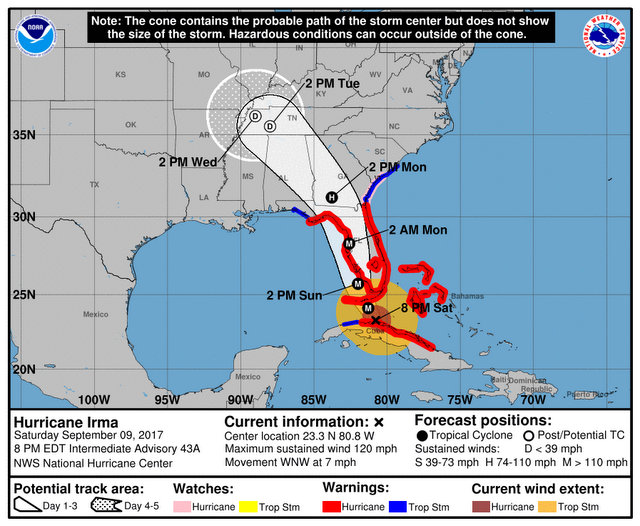 Irma’s Wrath Takes Aim at Florida Gulf Coast of as Hurricane Winds Officially Reach the Keys