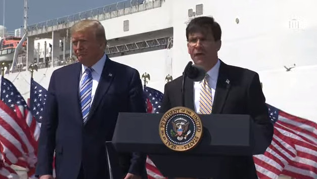 President Trump at Naval Station Norfolk Send-Off for USNS Comfort