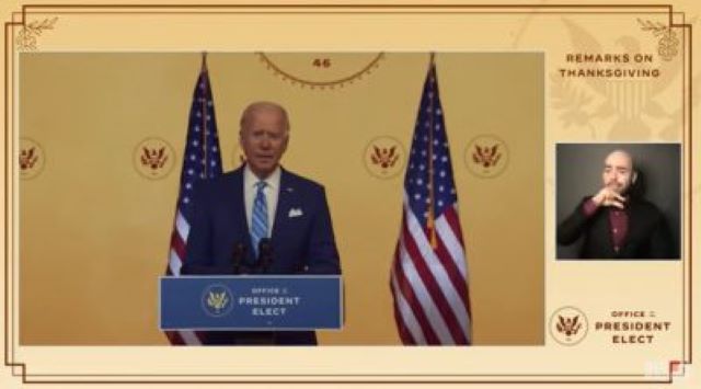 Thanksgiving Address by President-Elect Joe Biden