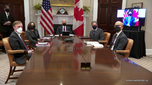 President Biden and Prime Minister Trudeau of Canada Before Virtual Bilateral Meeting